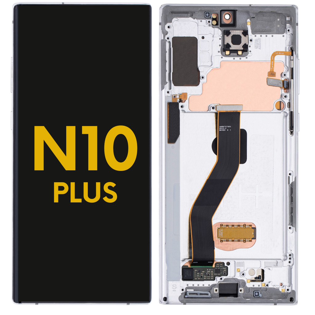 OLED LCD ASSEMBLY WITH FRAME COMPATIBLE FOR SAMSUNG NOTE 10 PLUS N975 PREMIUM SILVER COLOR