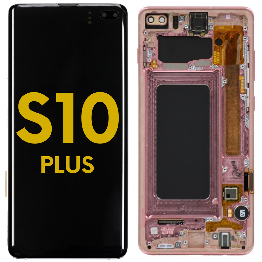 OLED LCD ASSEMBLY WITH FRAME COMPATIBLE FOR SAMSUNG S10 PLUS G972 PREMIUM PINK COLOR