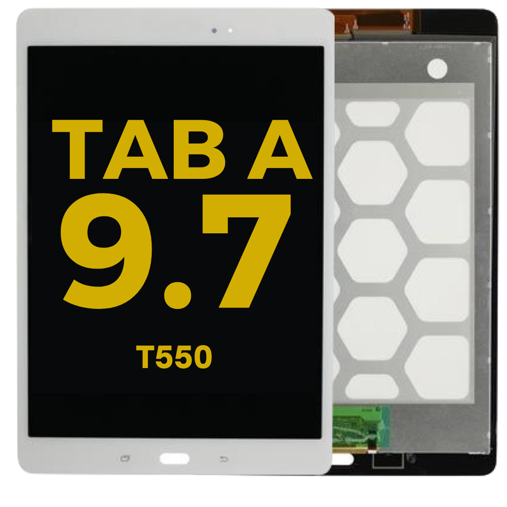 LCD ASSEMBLY WITH FRAME (COMPLETE) COMPATIBLE FOR SAMSUNG TAB A 9.7" T550 T551 T555 PREMIUM WHITE COLOR