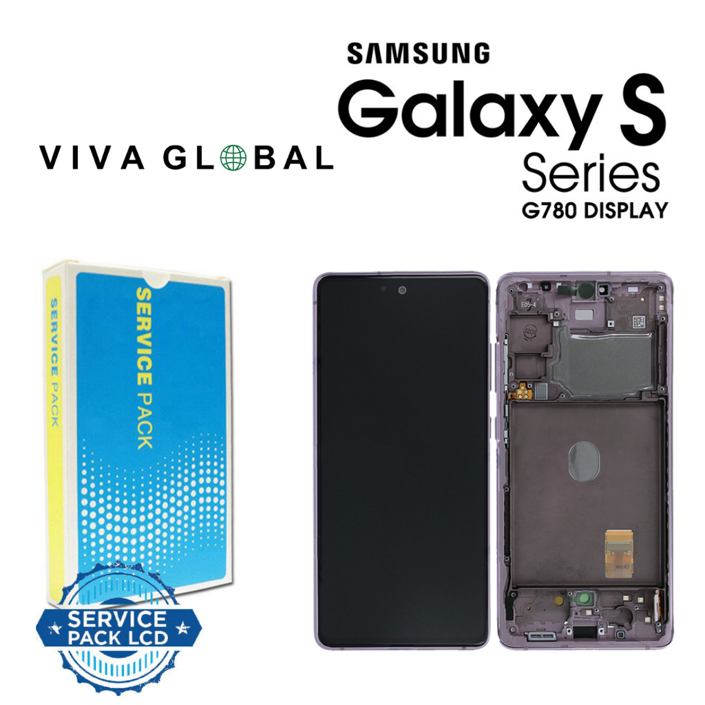 SAMSUNG ORIGINAL SERVICE PACK LCD WITH FRAME S20FE 2020 4G/5G SM-G780 GH82-24220C GH82-24219C LAVANDER COLOR