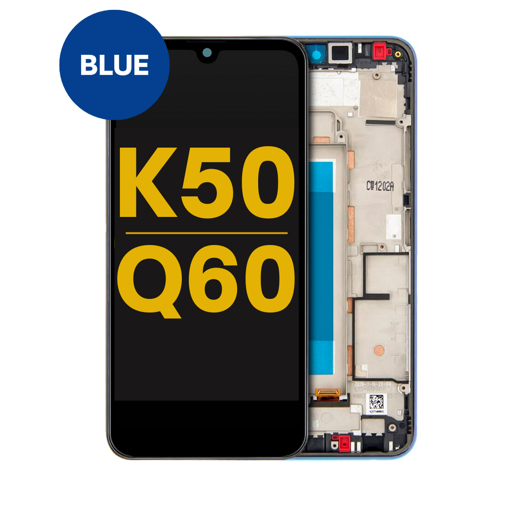 LCD ASSEMBLY WITH FRAME COMPATIBLE FOR LG K50 BLUE COLOR PREMIUM