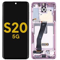 [S20-LCD-PINK-F-PREMIUM] OLED LCD ASSEMBLY WITH FRAME COMPATIBLE FOR SAMSUNG S20 G980 G981 PREMIUM PINK COLOR