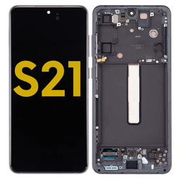 [S21-LCD-BLACK-F-PREMIUM] OLED LCD ASSEMBLY WITH FRAME COMPATIBLE FOR SAMSUNG S21 G991 5G PREMIUM BLACK COLOR