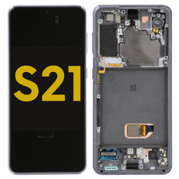 [S21-LCD-SILVER-F-PREMIUM] OLED LCD ASSEMBLY WITH FRAME COMPATIBLE FOR SAMSUNG S21 G991 5G PREMIUM SILVER COLOR