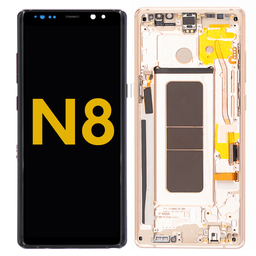 [N8-LCD-GOLD-F-PREMIUM] OLED LCD ASSEMBLY WITH FRAME COMPATIBLE FOR SAMSUNG NOTE 8 N950 PREMIUM GOLD COLOR