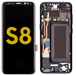[S8-LCD-BLACK-F-PREMIUM] OLED LCD ASSEMBLY WITH FRAME COMPATIBLE FOR SAMSUNG  S8 G950F G950 G950P G950T G950V G950U PREMIUM BLACK COLOR