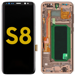 [S8-LCD-GOLD-F-PREMIUM] OLED LCD ASSEMBLY WITH FRAME COMPATIBLE FOR SAMSUNG  S8 G950F G950 G950P G950T G950V G950U PREMIUM GOLD COLOR