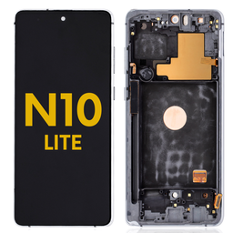 [N10LITE-LCD-SILVER-F-PREMIUM] OLED LCD ASSEMBLY WITH FRAME COMPATIBLE FOR SAMSUNG NOTE 10 LITE N970 PREMIUM SILVER COLOR