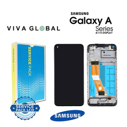 [A11-LCD-B-SAMSUNG] SAMSUNG ORIGINAL SERVICE PACK LCD NO FRAME SM-A115 M115 (A11 MI1 2020) GH81-18760A   GH81-18736A ALL COLORS