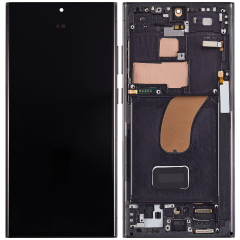 OLED LCD ASSEMBLY WITH FRAME COMPATIBLE FOR SAMSUNG S23 ULTRA BLACK A+ AFTERMARKET