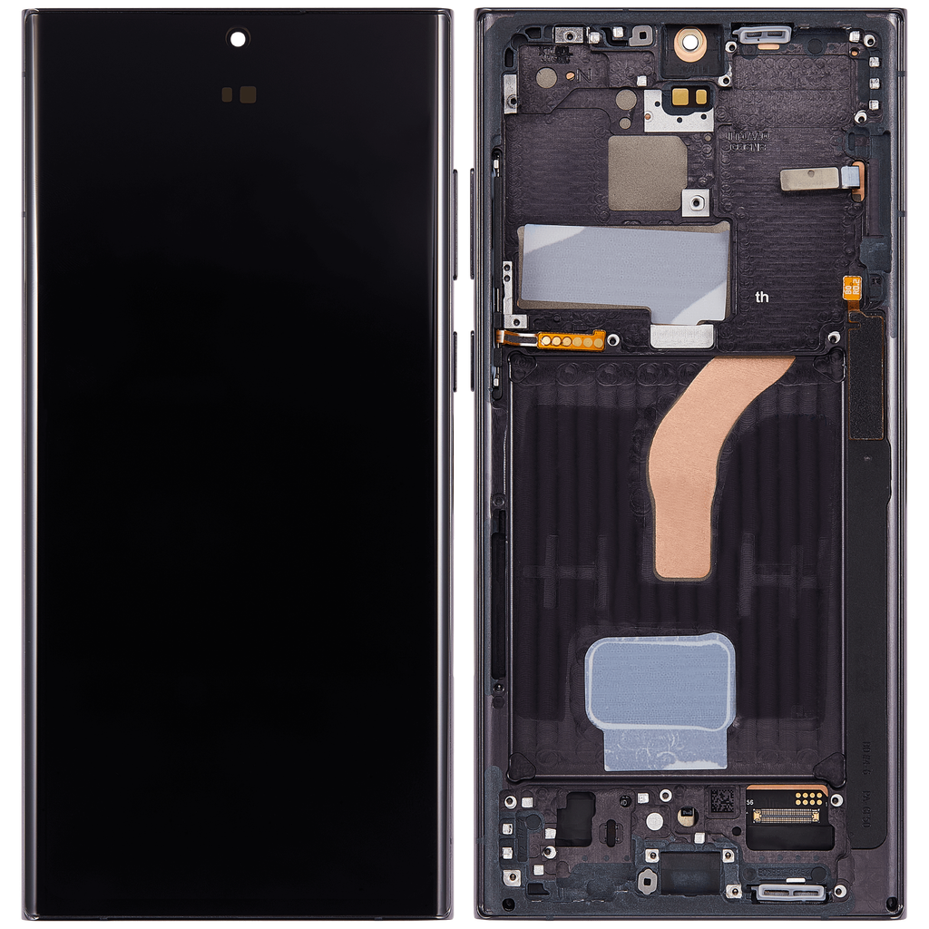 OLED LCD ASSEMBLY WITH FRAME COMPATIBLE FOR SAMSUNG S22 ULTRA BLACK A+ AFTERMARKET