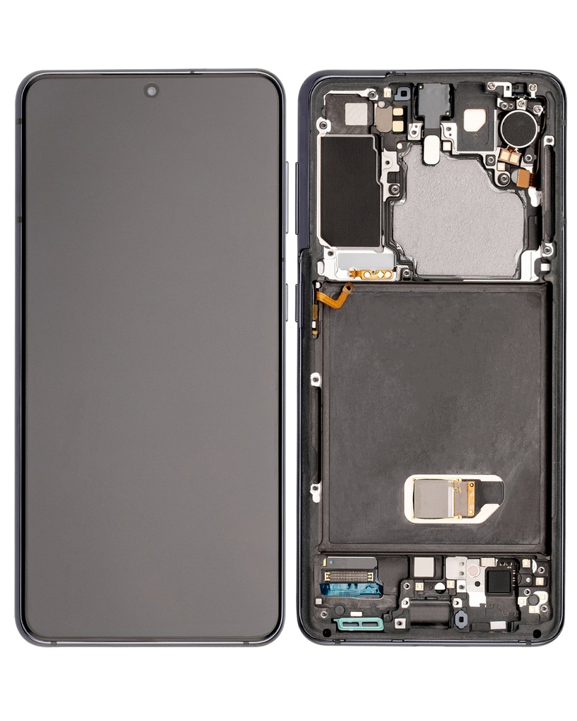 OLED LCD ASSEMBLY WITH FRAME COMPATIBLE FOR SAMSUNG S21 5G A+ BLACK / GRAY COLOR