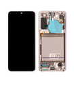 OLED LCD ASSEMBLY WITH FRAME COMPATIBLE FOR SAMSUNG S21 5G A+ SILVER COLOR