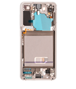 OLED LCD ASSEMBLY WITH FRAME COMPATIBLE FOR SAMSUNG S21 5G A+ SILVER COLOR