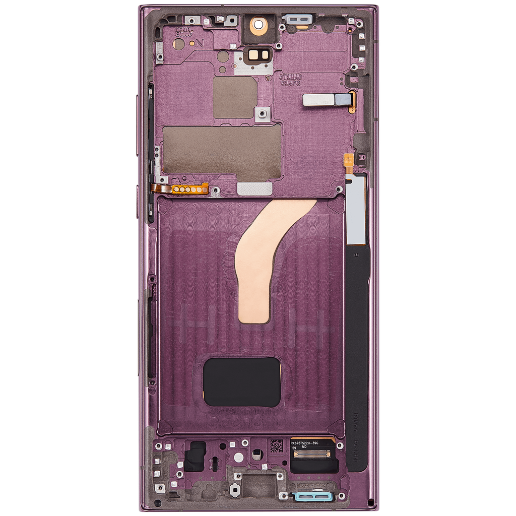 OLED LCD ASSEMBLY WITH FRAME COMPATIBLE FOR SAMSUNG S22 ULTRA 5G A+ BURGENDY COLOR