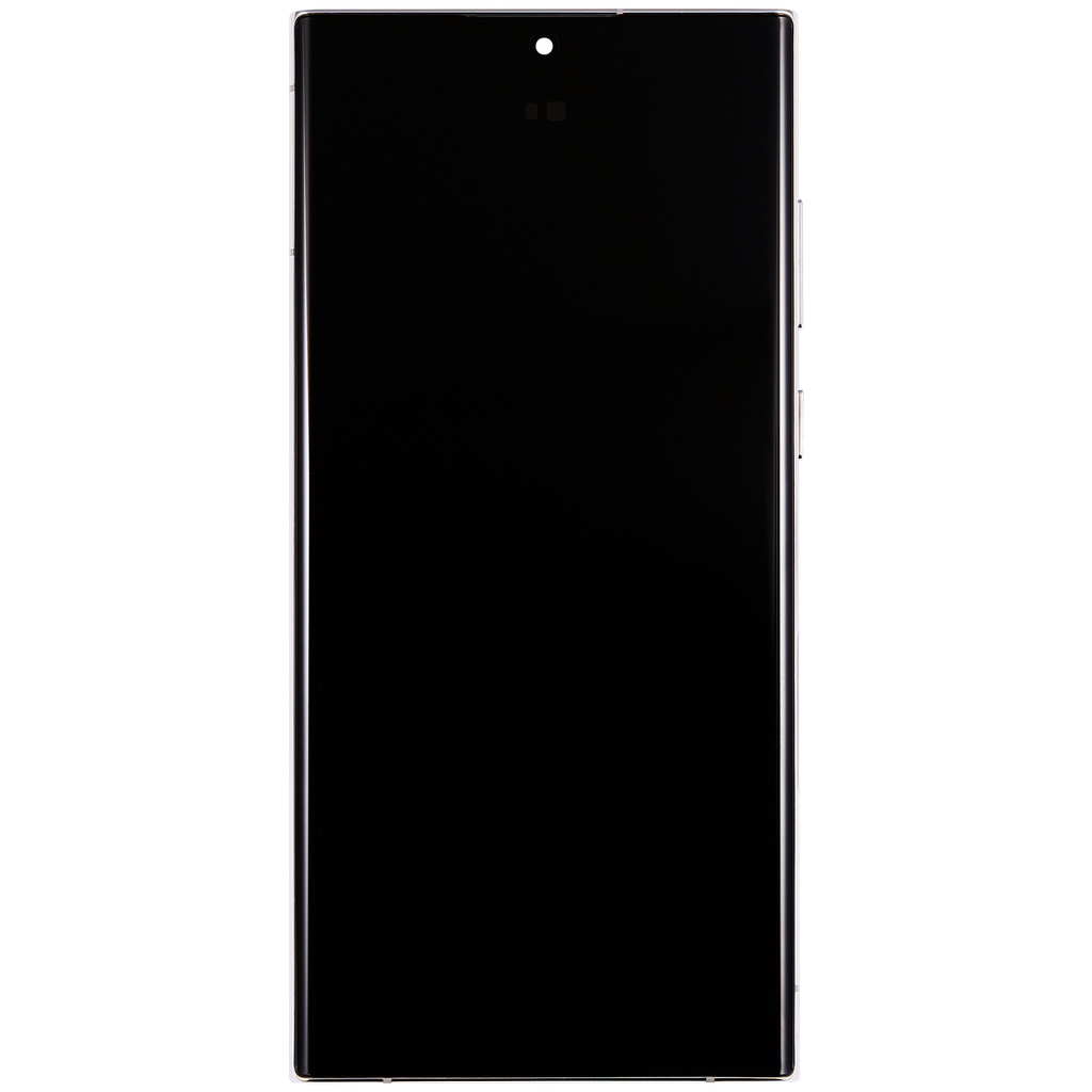 OLED LCD ASSEMBLY WITH FRAME COMPATIBLE FOR SAMSUNG S22 ULTRA 5G A+ WHITE COLOR