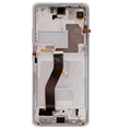 OLED LCD ASSEMBLY WITH FRAME COMPATIBLE FOR SAMSUNG S21 ULTRA A+ SILVER COLOR