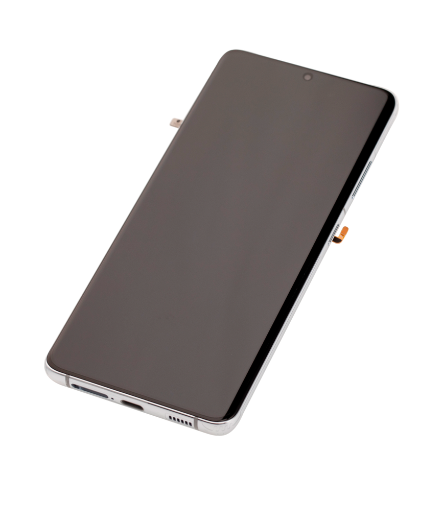 OLED LCD ASSEMBLY WITH FRAME COMPATIBLE FOR SAMSUNG S21 ULTRA A+ SILVER COLOR
