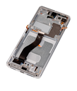 OLED LCD ASSEMBLY WITH FRAME COMPATIBLE FOR SAMSUNG S21 ULTRA A+ SILVER COLOR