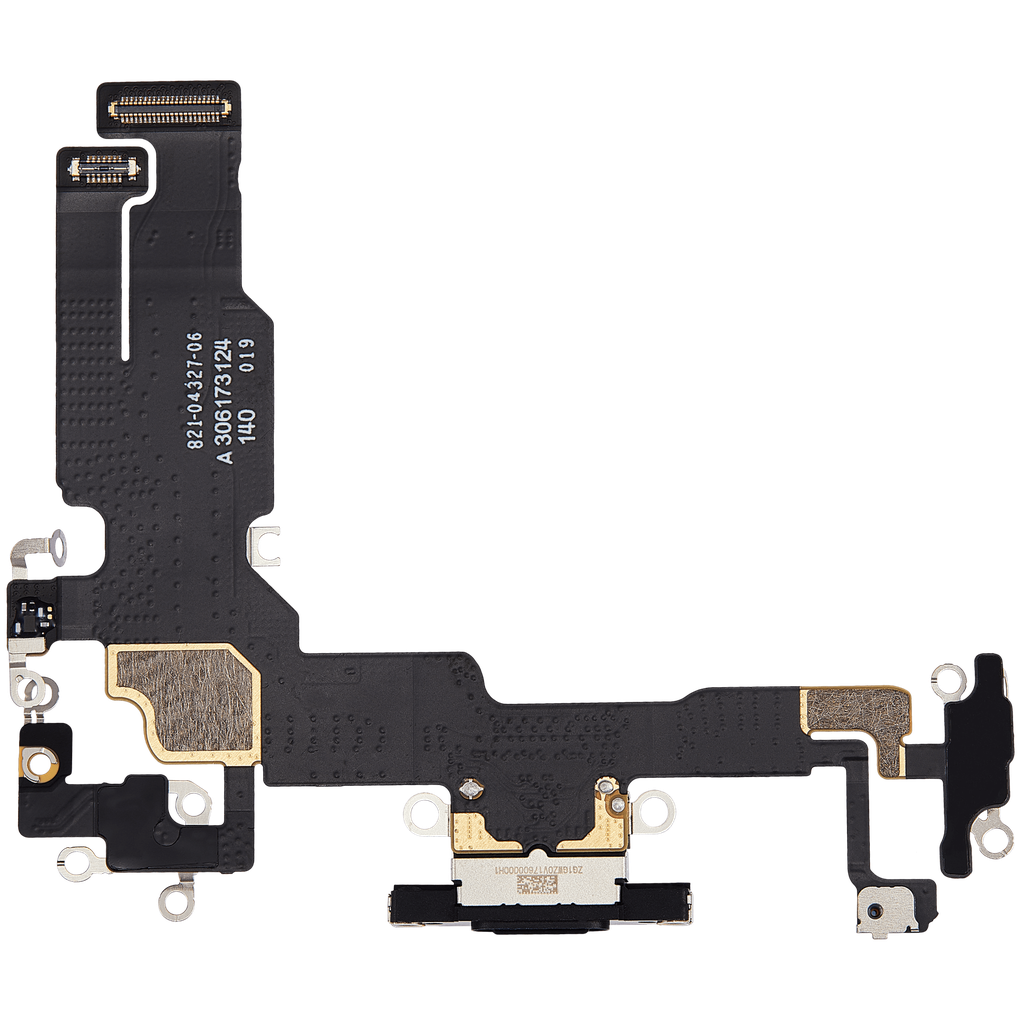 CHARGING PORT FLEX CABLE COMPATIBLE FOR IPHONE 15 BLACK PREMIUM