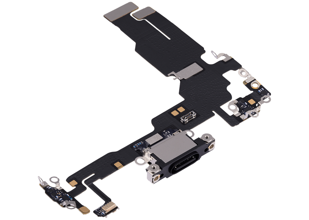 CHARGING PORT FLEX CABLE COMPATIBLE FOR IPHONE 15 BLACK PREMIUM