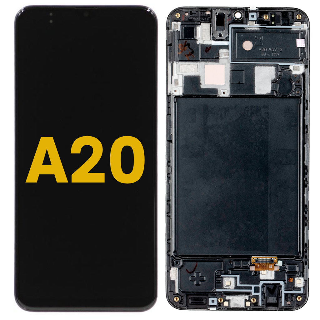 OLED LCD ASSEMBLY WITH FRAME COMPATIBLE FOR SAMSUNG A20 A205 2019 (F) SUFFIX INTERNATIONAL VERSION PREMIUM ALL COLOR