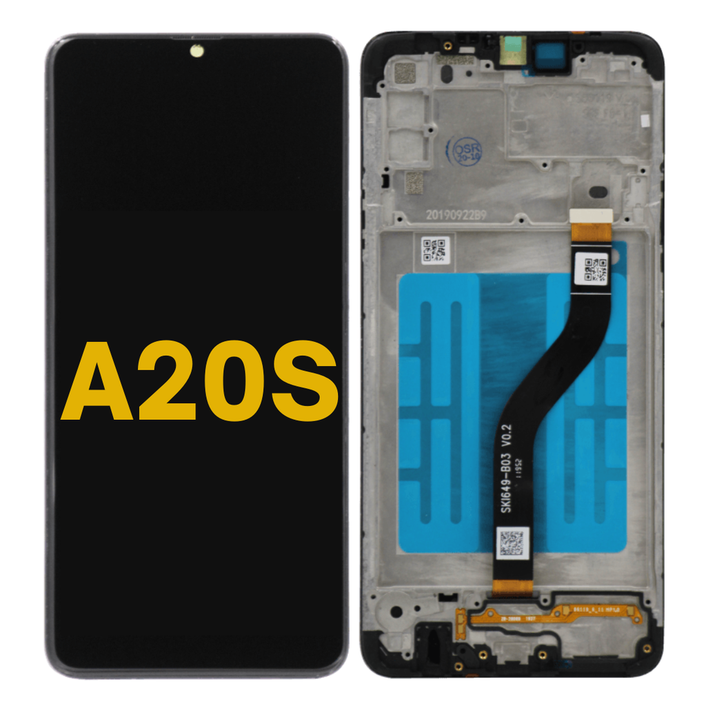 LCD ASSEMBLY WITH FRAME COMPATIBLE FOR SAMSUNG A20S A207 2019 GLOBAL & US VERSION PREMIUM ALL COLORS