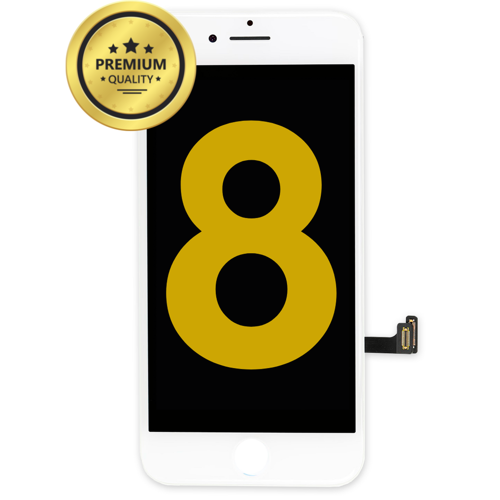 LCD ASSEMBLY WITH STEEL PLATE PRE INSTALLED COMPATIBLE FOR IPHONE 8 PREMIUM WHITE