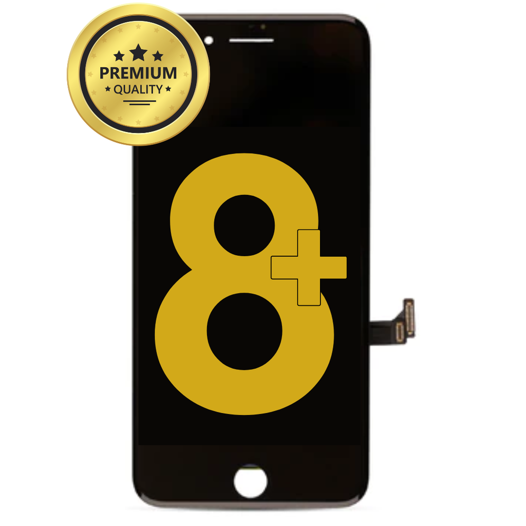 LCD ASSEMBLY WITH STEEL PLATE PRE INSTALLED COMPATIBLE FOR IPHONE 8 PLUS PREMIUM BLACK
