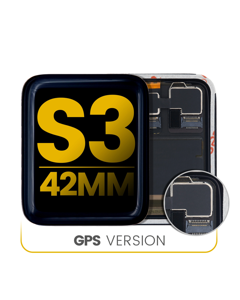 OLED SCREEN DISPLAY WITH DIGITIZER TOUCH PANEL COMPATIBLE FOR APPLE WATCH SERIES 3 (GPS VERSION) 42MM PREMIUM BLACK COLOR