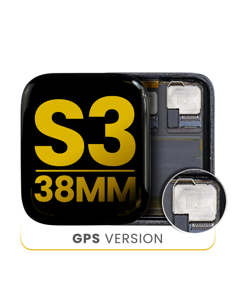 OLED SCREEN DISPLAY WITH DIGITIZER TOUCH PANEL COMPATIBLE FOR APPLE WATCH SERIES 3 (GPS VERSION) 38MM PREMIUM BLACK COLOR