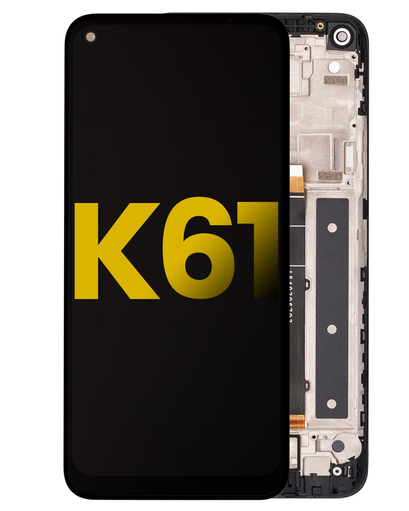 LCD ASSEMBLY WITH FRAME COMPATIBLE FOR LG K61 2020 PREMIUM BLACK COLOR