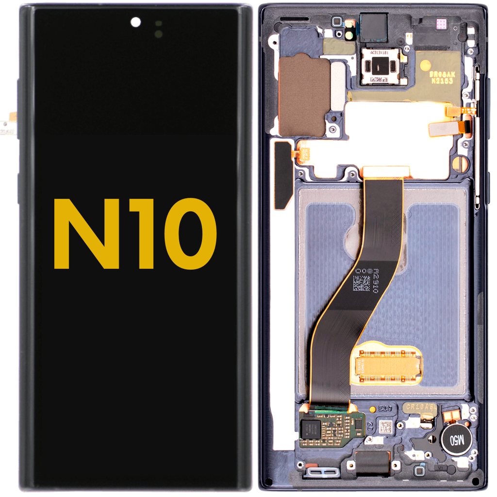 OLED LCD ASSEMBLY WITH FRAME COMPATIBLE FOR SAMSUNG NOTE 10 N970 PREMIUM BLACK COLOR