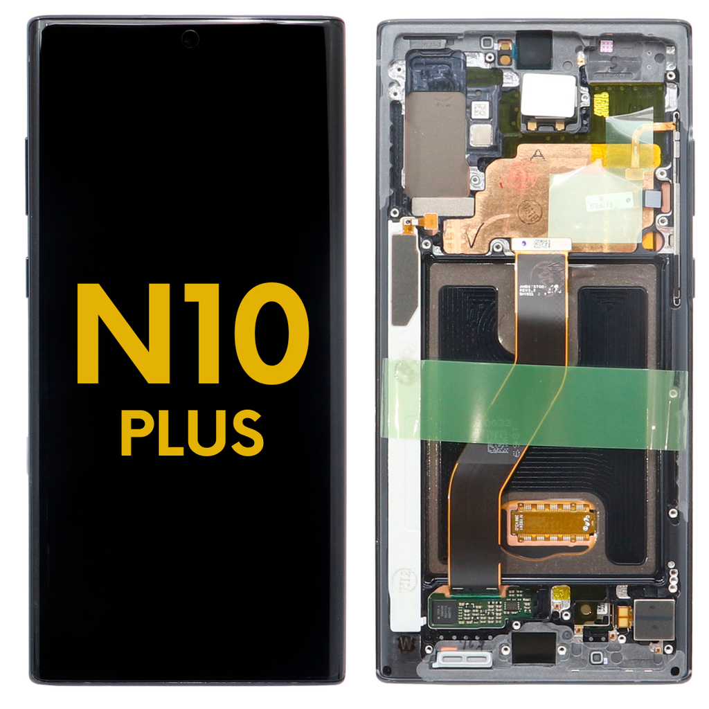 OLED LCD ASSEMBLY WITH FRAME COMPATIBLE FOR SAMSUNG NOTE 10 PLUS N975 PREMIUM BLACK COLOR