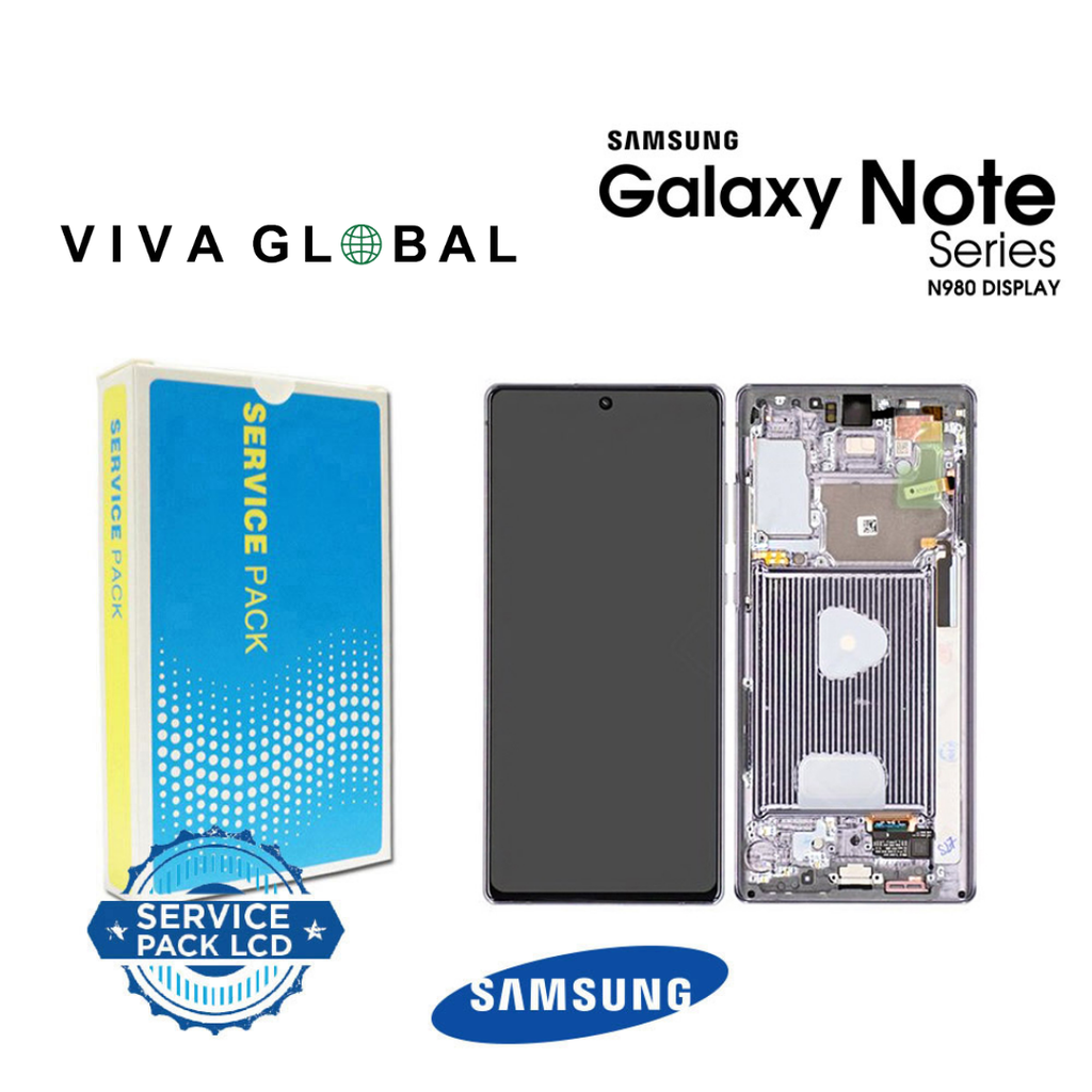 SAMSUNG ORIGINAL SERVICE PACK LCD WITH FRAME NOTE 20 SM-N980 N981 GH82-23495A 23733A GRAY COLOR