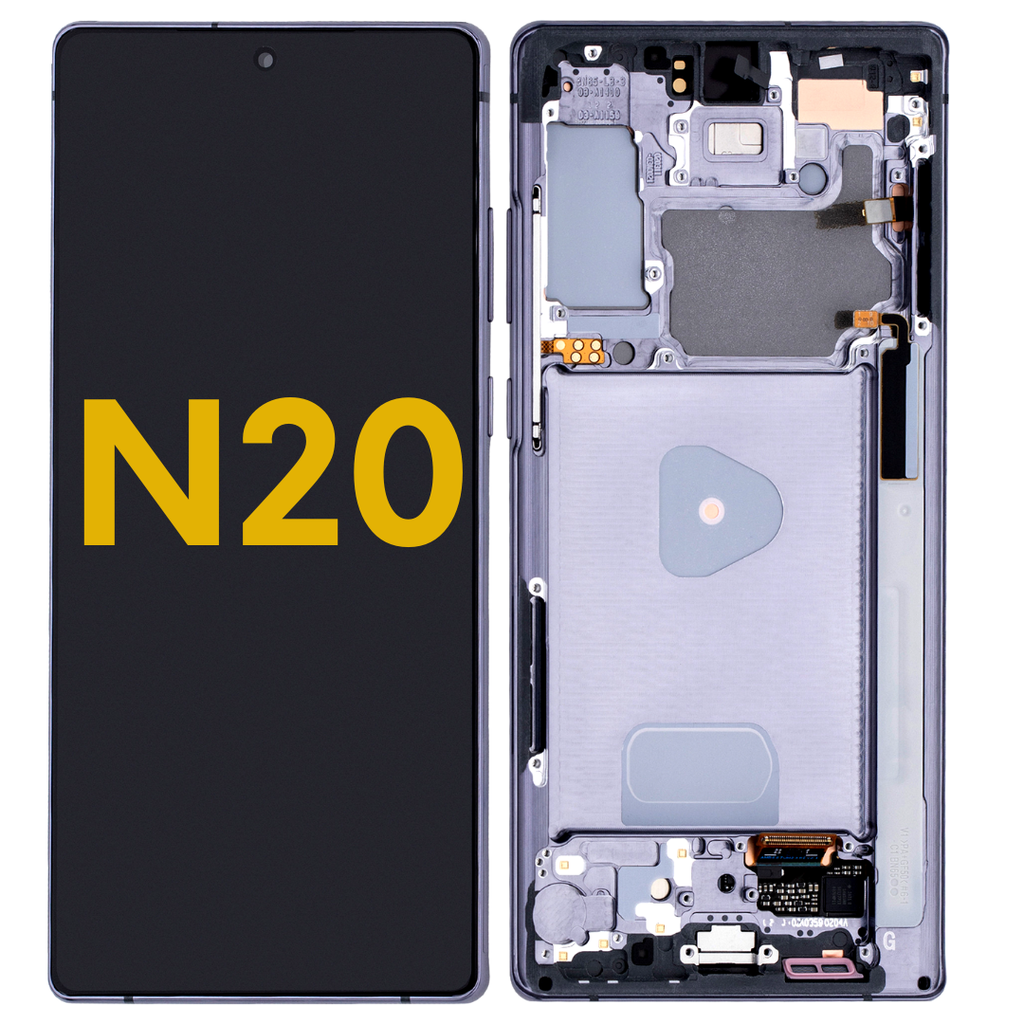 OLED LCD ASSEMBLY WITH FRAME COMPATIBLE FOR SAMSUNG NOTE 20 5G N981 PREMIUM BLACK COLOR