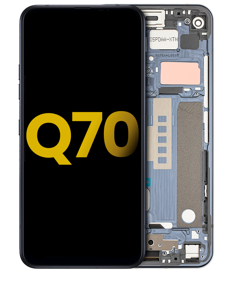 LCD ASSEMBLY WITH FRAME COMPATIBLE FOR LG Q70 Q620 PREMIUM BLACK COLOR