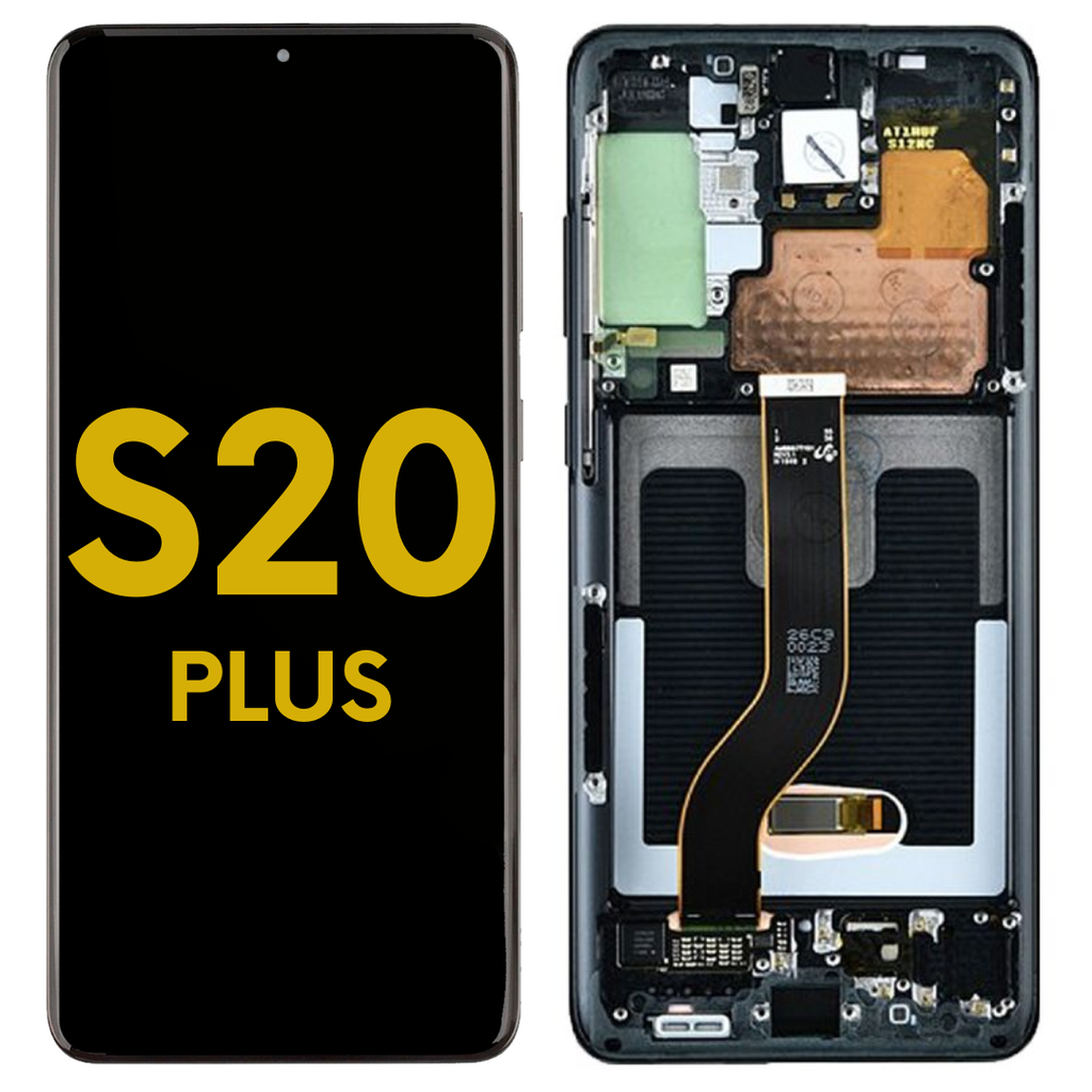 OLED LCD ASSEMBLY WITH FRAME COMPATIBLE FOR S20 PLUS G985 G986 5G PREMIUM BLACK COLOR