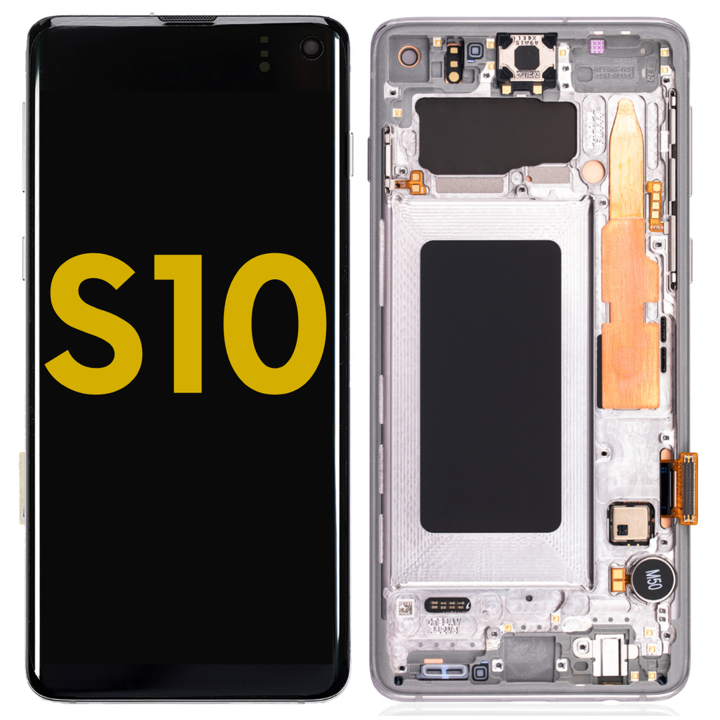 OLED LCD ASSEMBLY WITH FRAME COMPATIBLE FOR SAMSUNG S10 G973 PREMIUM SILVER COLOR