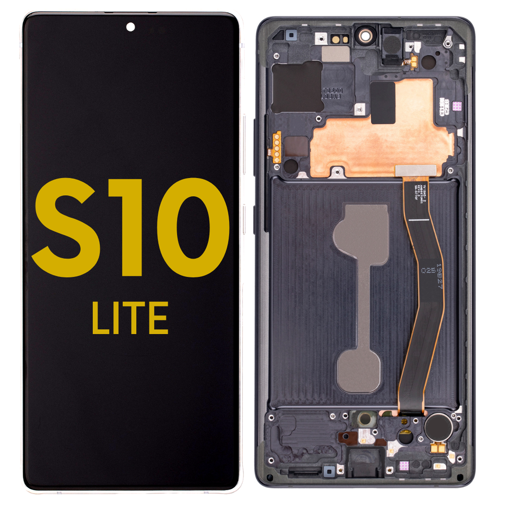 OLED LCD ASSEMBLY WITH FRAME COMPATIBLE FOR SAMSUNG S10 LITE PREMIUM BLACK COLOR