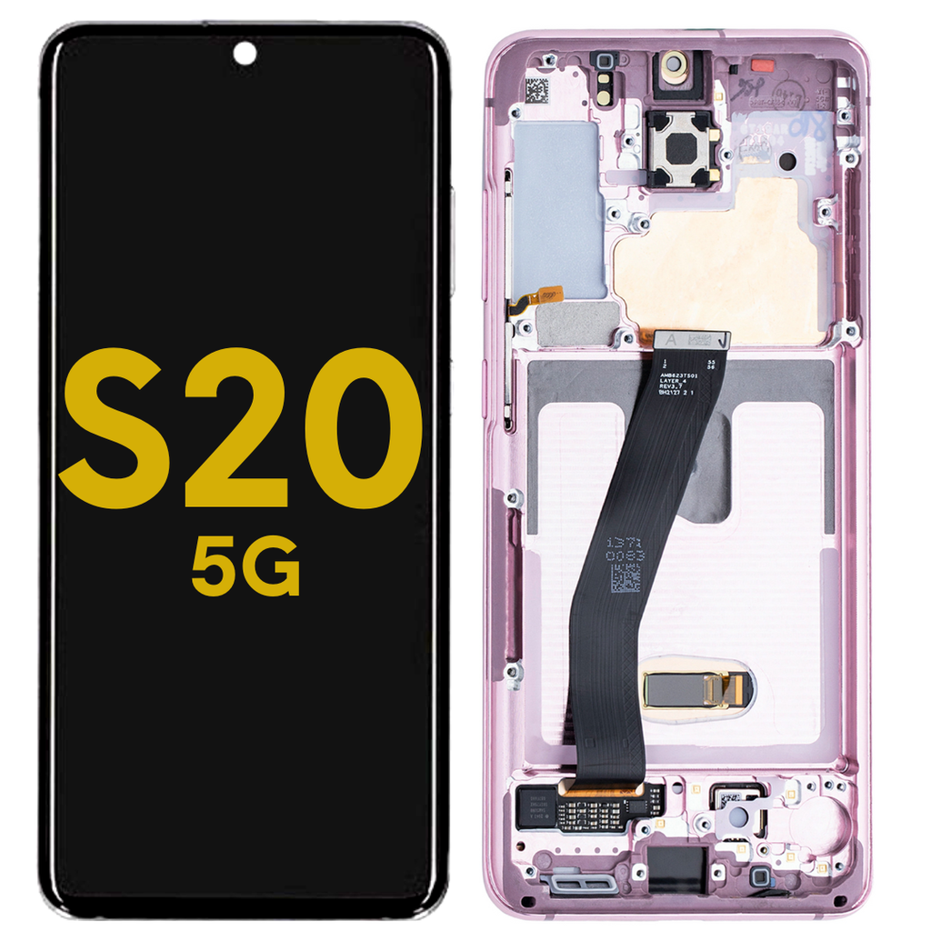 OLED LCD ASSEMBLY WITH FRAME COMPATIBLE FOR SAMSUNG S20 G980 G981 PREMIUM PINK COLOR