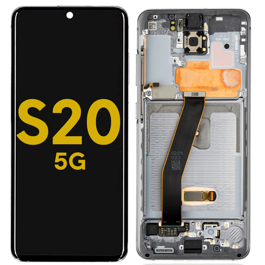 OLED LCD ASSEMBLY WITH FRAME COMPATIBLE FOR SAMSUNG S20 G980 G981 PREMIUM GRAY COLOR