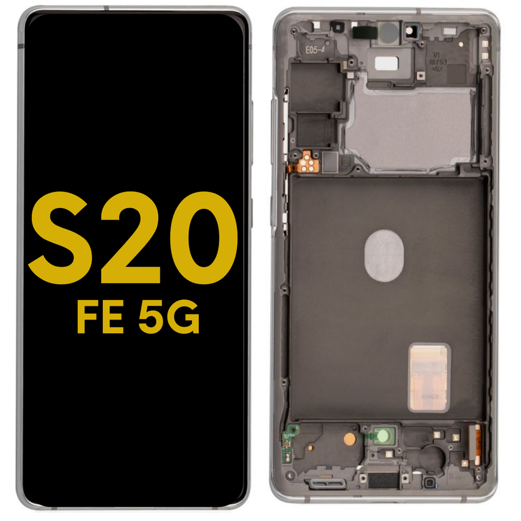 OLED LCD ASSEMBLY WITH FRAME COMPATIBLE FOR SAMSUNG S20 FE G780 PREMIUM WHITE COLOR