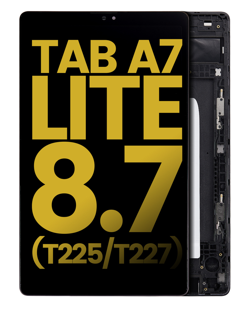 LCD ASSEMBLY WITH FRAME COMPATIBLE FOR SAMSUNG TAB 7 LITE 8.7'' 2021 T225 / T227 WIFI VERSION PREMIUM BLACK COLOR