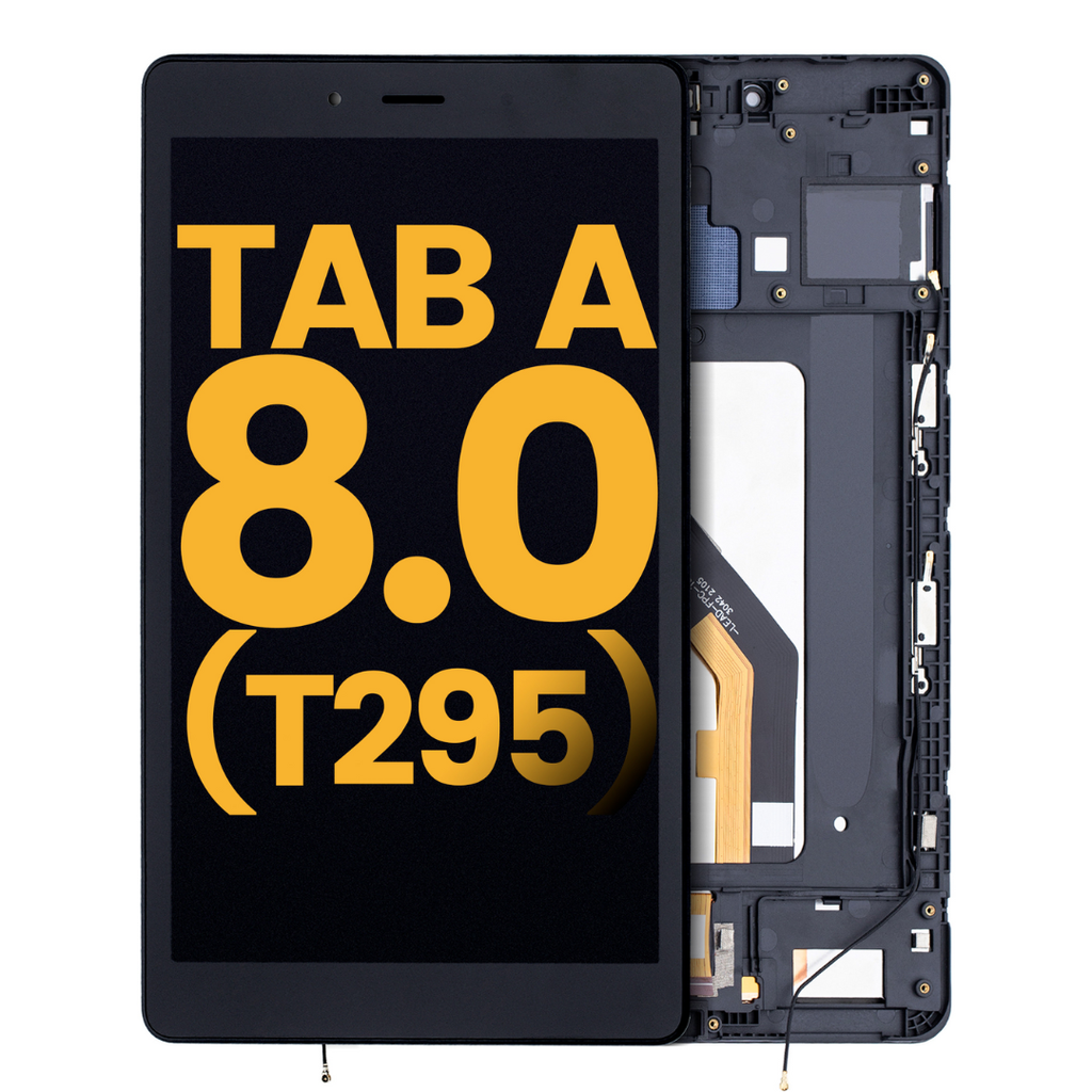 LCD ASSEMBLY WITH FRAME (COMPLETE) COMPATIBLE FOR SAMSUNG TAB A 8.0" 2019 T295 LTE VERSION PREMIUM BLACK COLOR