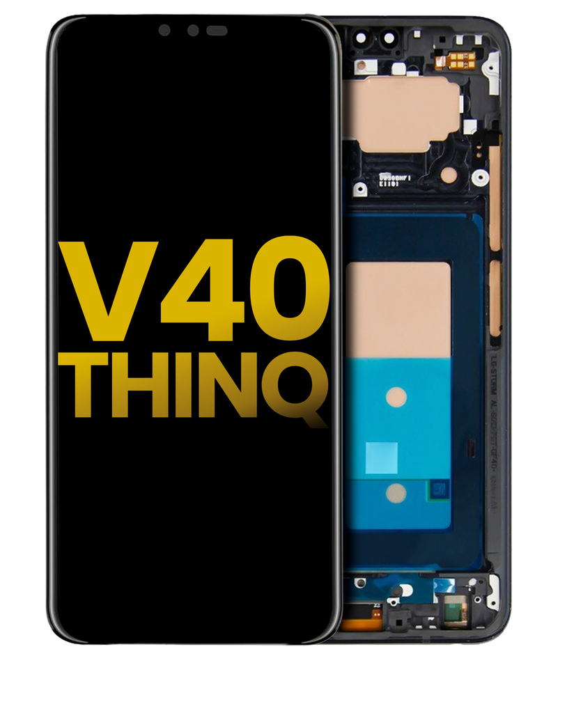 OLED LCD ASSEMBLY WITH FRAME COMPATIBLE FOR LG V40 THINQ V50 THINQ 5G PREMIUM BLACK COLOR