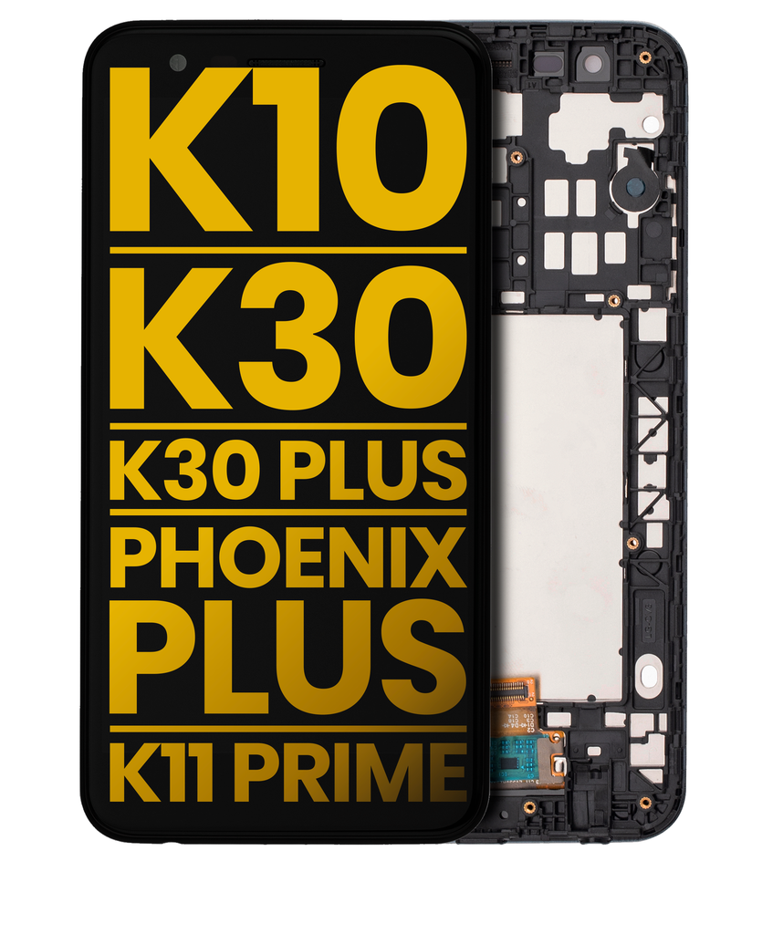 LCD ASSEMBLY WITH FRAME COMPATIBLE FOR LG K10 2018/ K30 LM-X410TK - K10A K10 PLUS PHOENIX PLUS PREMIUM BLACK COLOR
