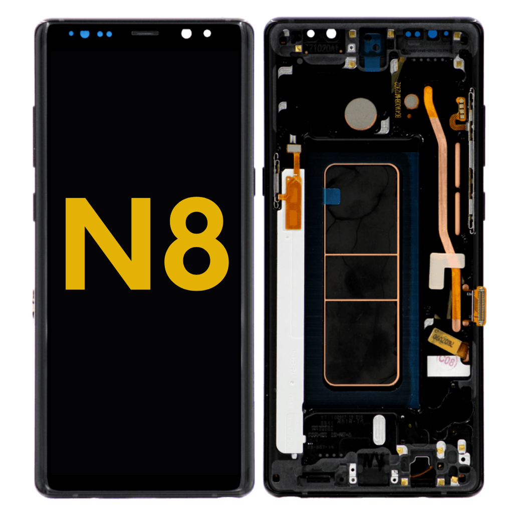 OLED LCD ASSEMBLY WITH FRAME COMPATIBLE FOR SAMSUNG NOTE 8 N950 PREMIUM BLACK COLOR