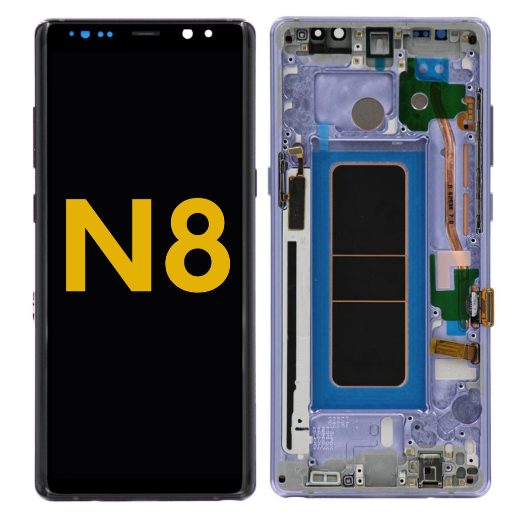 OLED LCD ASSEMBLY WITH FRAME COMPATIBLE FOR SAMSUNG NOTE 8 N950 PREMIUM PURPLE COLOR