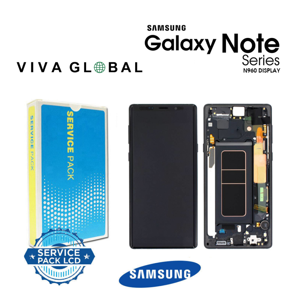 SAMSUNG ORIGINAL SERVICE PACK LCD WITH FRAME NOTE 9 N960F GH97-22269A/22270A BLACK COLOR